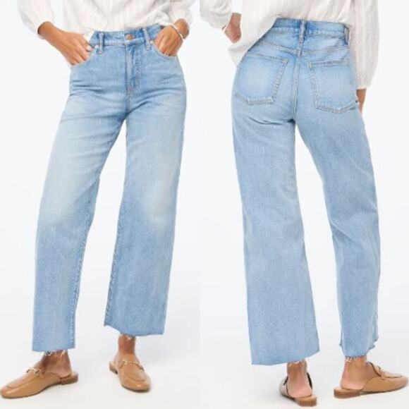 J.Crew All-Day Stretch Wide-Leg Cropped Jean BX560 Spring Storm Wash Sz 31 NWOT - Picture 1 of 6